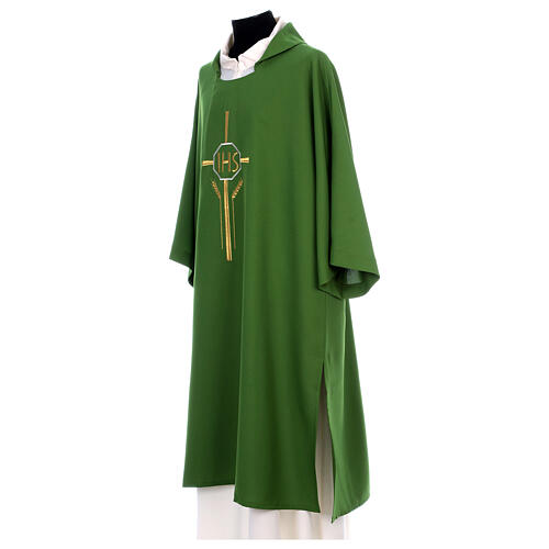 Dalmatic 100% polyester with cross, ear of wheat, IHS 8