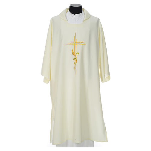 Dalmatic 100% polyester stylised cross, ear of wheat 4