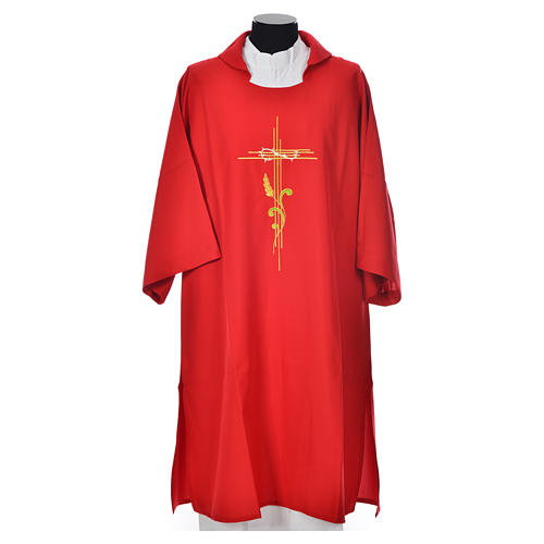 Dalmatic 100% polyester stylised cross, ear of wheat 5