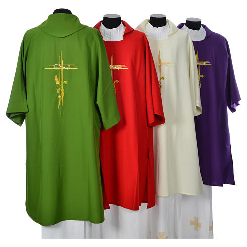 Deacon Dalmatic with stylized cross, ear of wheat 100% polyester 2