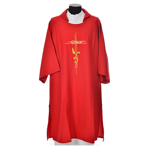 Deacon Dalmatic with stylized cross, ear of wheat 100% polyester 5