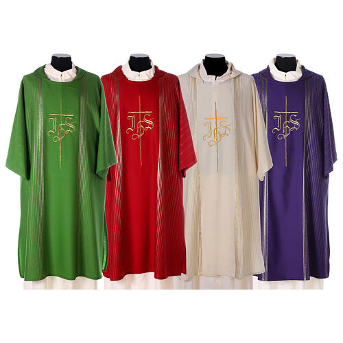 Dalmatic in virgin wool with twisted thread, IHS 1
