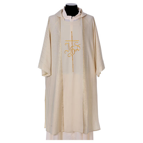 Dalmatic in virgin wool with twisted thread, IHS 5
