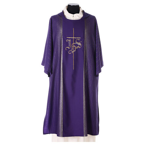 Dalmatic in virgin wool with twisted thread, IHS 6