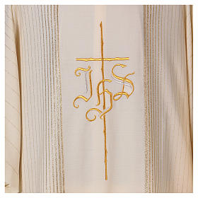 Wool dalmatic with twisted thread, IHS