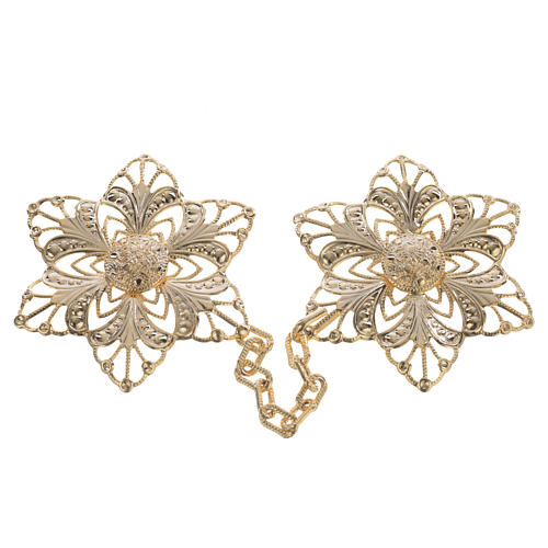 Cope clasp, gold-plated flower 1