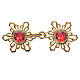 Tunic clasp, golden with red stones s1