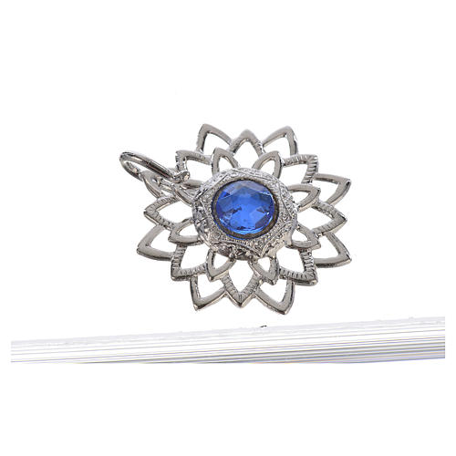 Tunic clasp, silver-plated with blue stones 2
