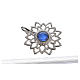 Tunic clasp, silver-plated with blue stones s2