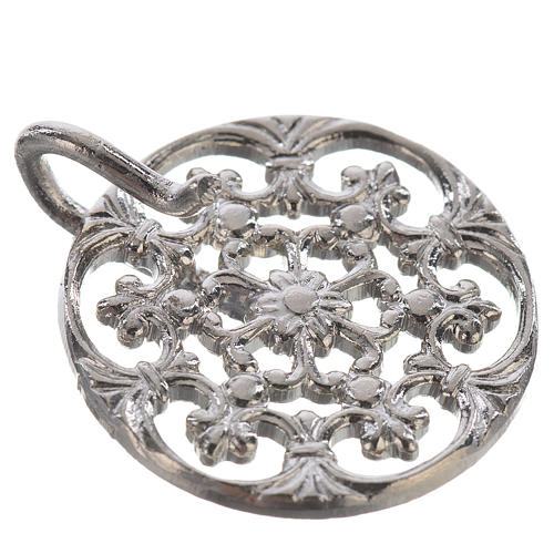 Tunic clasp, round, silver-plated 2