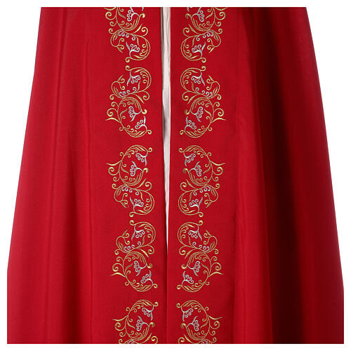 Chape liturgique broderies florales 100% polyester 5