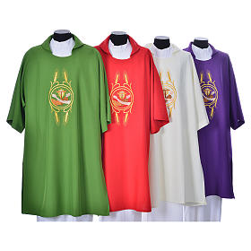 Dalmatic with the Franciscan emblem in 100% polyester