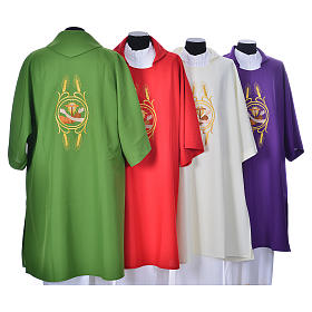 Dalmatic with the Franciscan emblem in 100% polyester