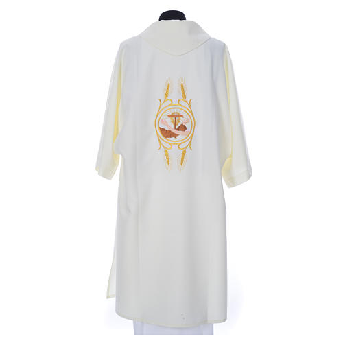 Eucharistic Dalmatic with Franciscan emblem in 100% polyester 12