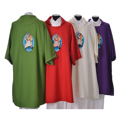 STOCK Dalmatic Jubilee Pope Francis with LATIN machine embroidery 2