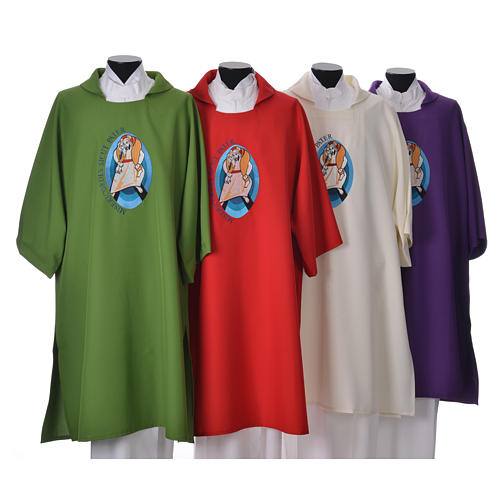 STOCK Dalmatic Jubilee Pope Francis with LATIN machine embroidery 1