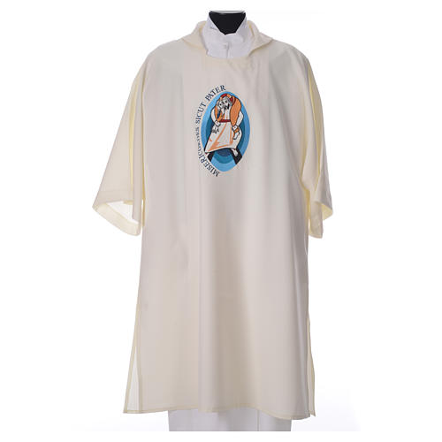 STOCK Dalmatic Jubilee Pope Francis with LATIN machine embroidery 4