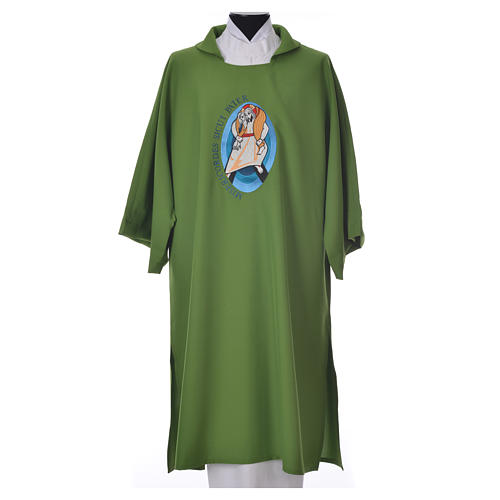 STOCK Dalmatic Jubilee Pope Francis with LATIN machine embroidery 6