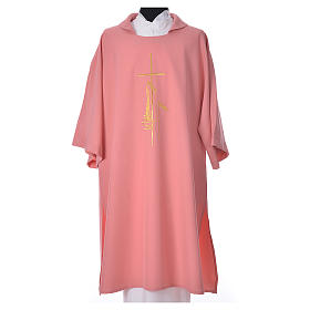Pink Dalmatic 100% polyester cross, spike and flame