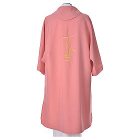 Pink Dalmatic 100% polyester cross, spike and flame