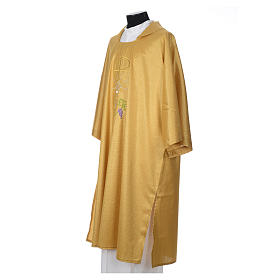 Gold dalmatic with embroided Chi-Rho chalice host