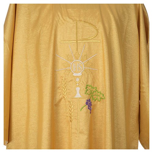 Gold dalmatic with embroided Chi-Rho chalice host 4