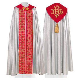 Cope in 80% red polyester with gold JHS embroidery