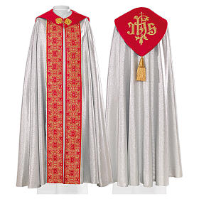 Cope in 80% red polyester with gold JHS embroidery