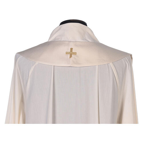 Cope in 100% cream polyester with host and chalice embroidery 8