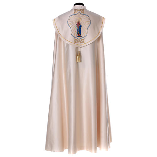Cope in 80% cream polyester with Our Lady and baby Jesus 7