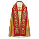 Chape liturgique 100% polyester broderie dorée tissu rouge s1