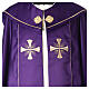 Chape liturgique 100% polyester croix dorées 4 couleurs liturgiques s16