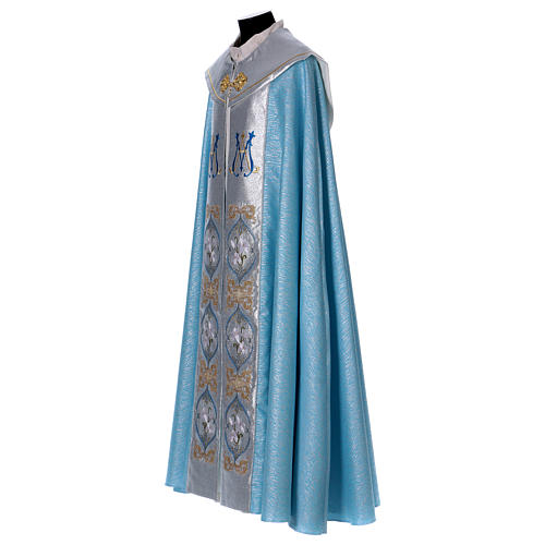 Pluviale, 100% Polyester, Mariensymbol hellblau 3