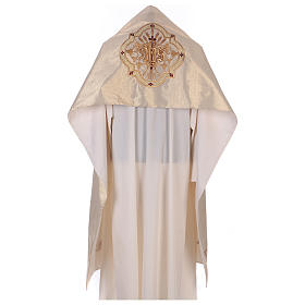 Humeral veil ecru IHS embroidery 100% polyester