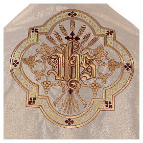Humeral veil ecru IHS embroidery 100% polyester