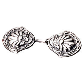 Molina cope clasp in silver brass with leaves