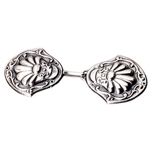Molina cope clasp in silver brass with leaves 1