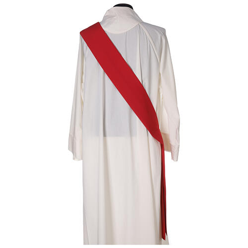 Dalmatic in polyester with gallon applied on the front, Vatican fabric 7