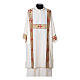Dalmatic with decoration trim on front made in Vatican fabric 100% polyester s5
