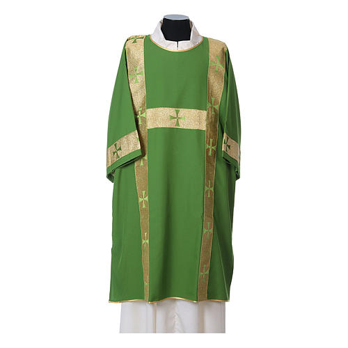 Deacon Dalmatic with front decoration trim made in Vatican fabric 100% polyester 3