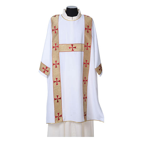 Deacon Dalmatic with front decoration trim made in Vatican fabric 100% polyester 6