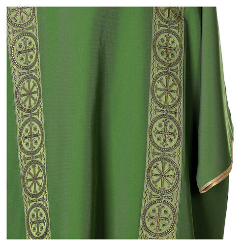 Dalmatic with decoration trim on front and back made in Vatican fabric 100% polyester 2