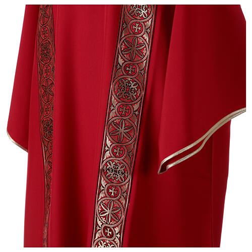 Dalmatic with decoration trim on front and back made in Vatican fabric 100% polyester 2
