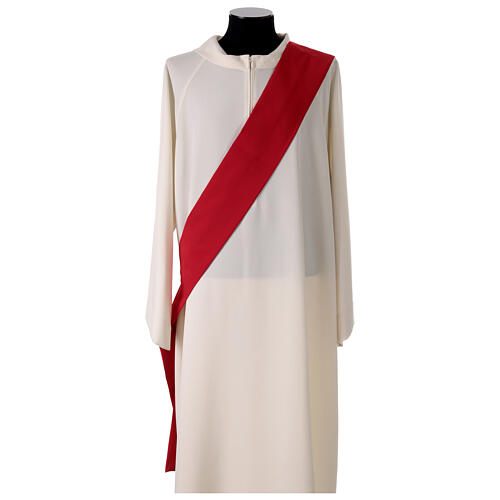 Dalmatic with decoration trim on front and back made in Vatican fabric 100% polyester 5