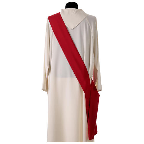 Dalmatic with decoration trim on front and back made in Vatican fabric 100% polyester 6