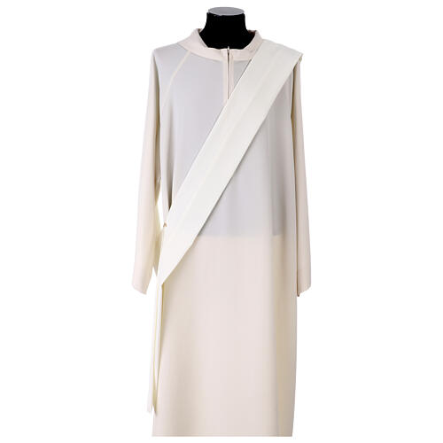 Dalmatic with decoration trim on front and back made in Vatican fabric 100% polyester 15