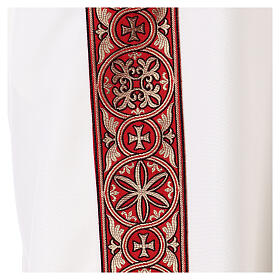 Dalmatica gallone applicato fronte retro tessuto 100% poliestere Vatican