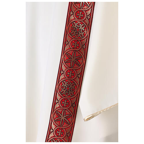 Dalmatica gallone applicato fronte retro tessuto 100% poliestere Vatican 4