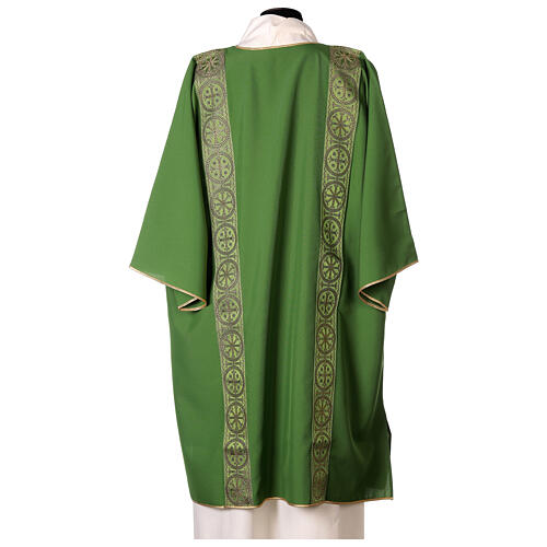 Eucharistic Dalmatic with decoration trim on front and back made in Vatican fabric 100% polyester 4