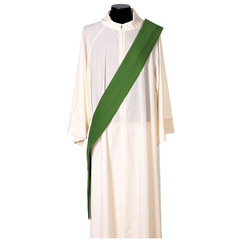Eucharistic Dalmatic with decoration trim on front and back made in Vatican fabric 100% polyester 6